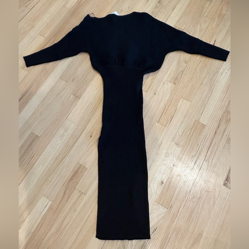 Rumor Black Bodycon Sweater Dress